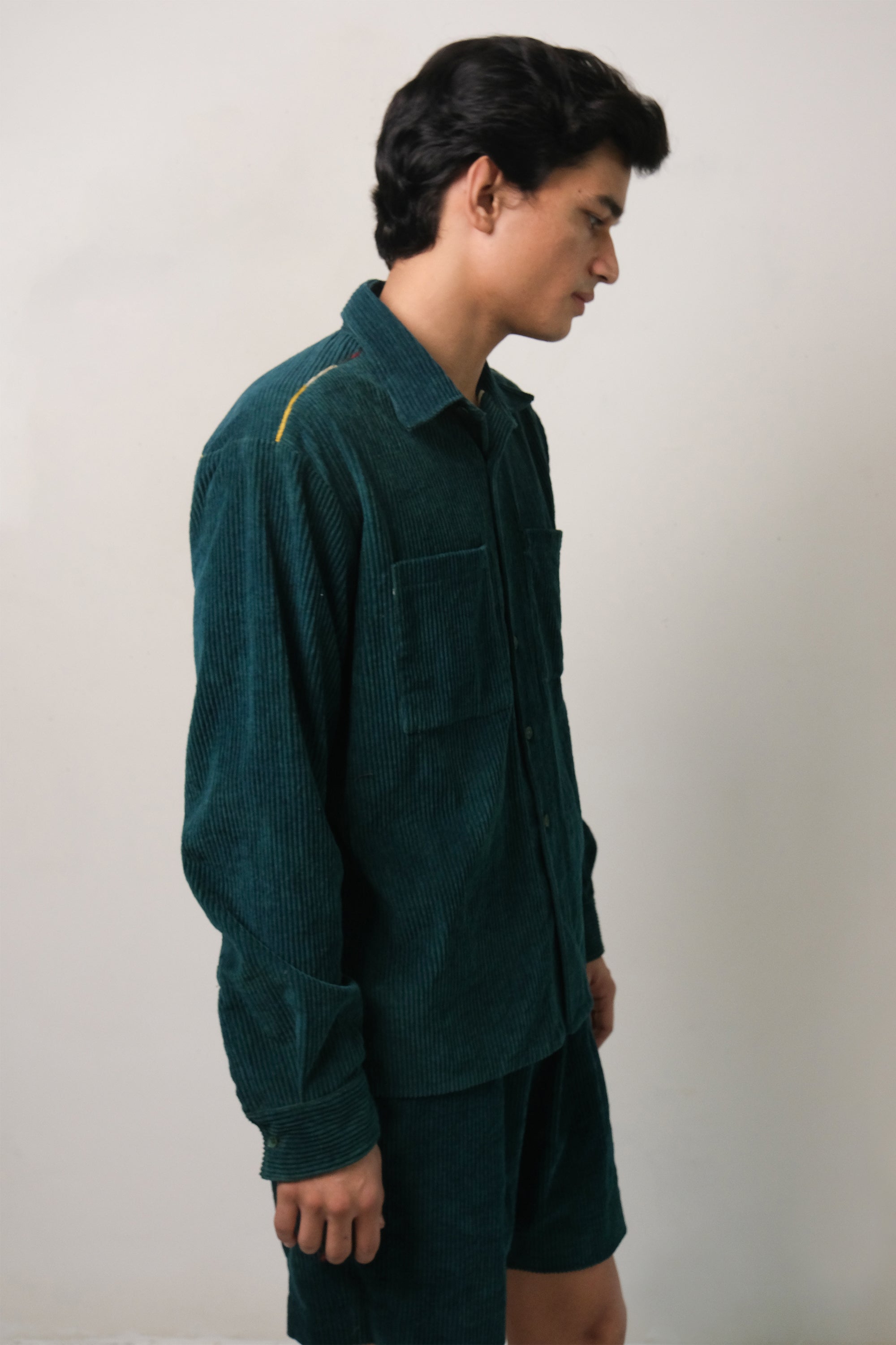 BOTTLE GREEN CORDUROY SHIRT