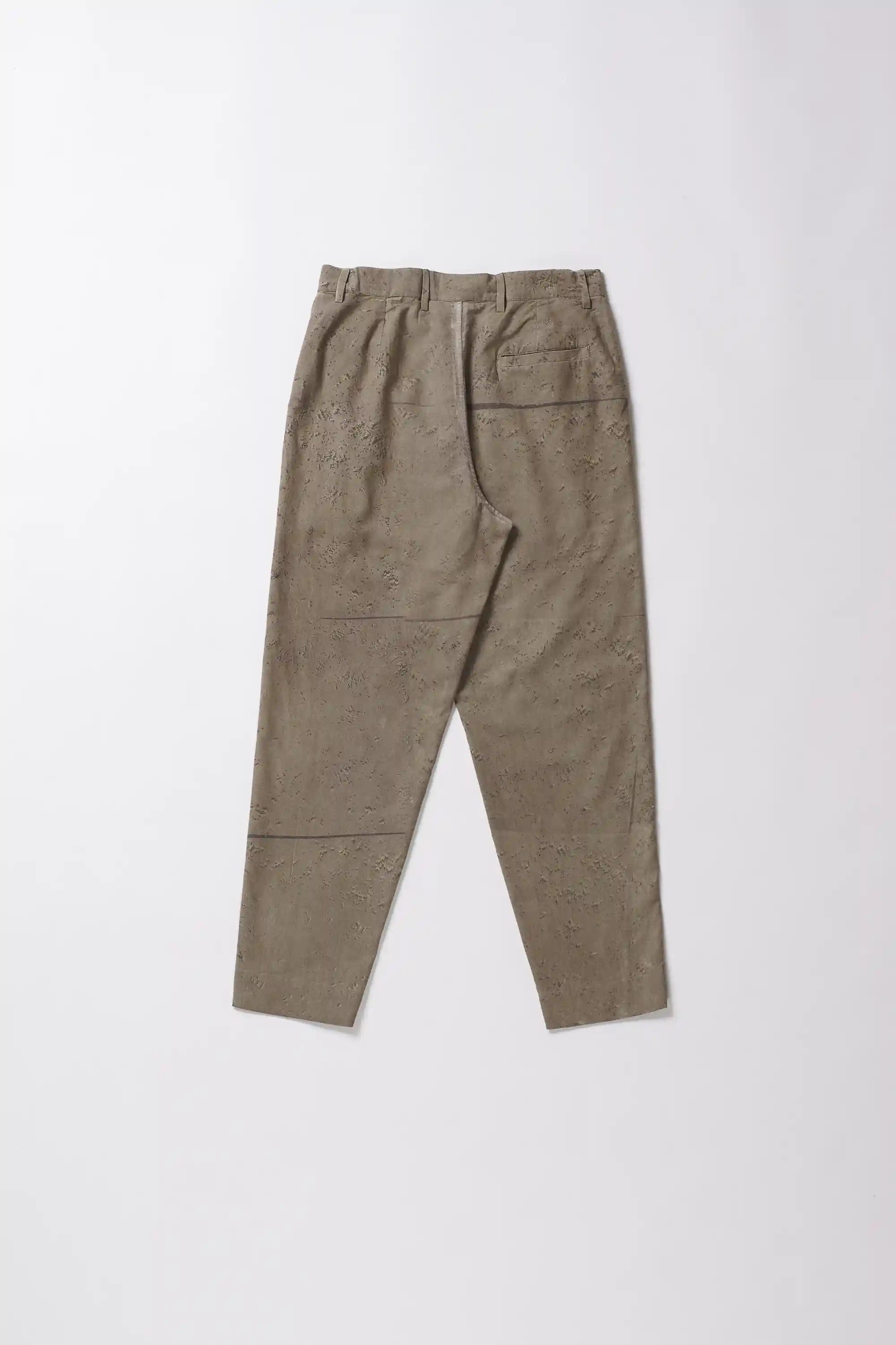 Back image of khaki green cotton pant