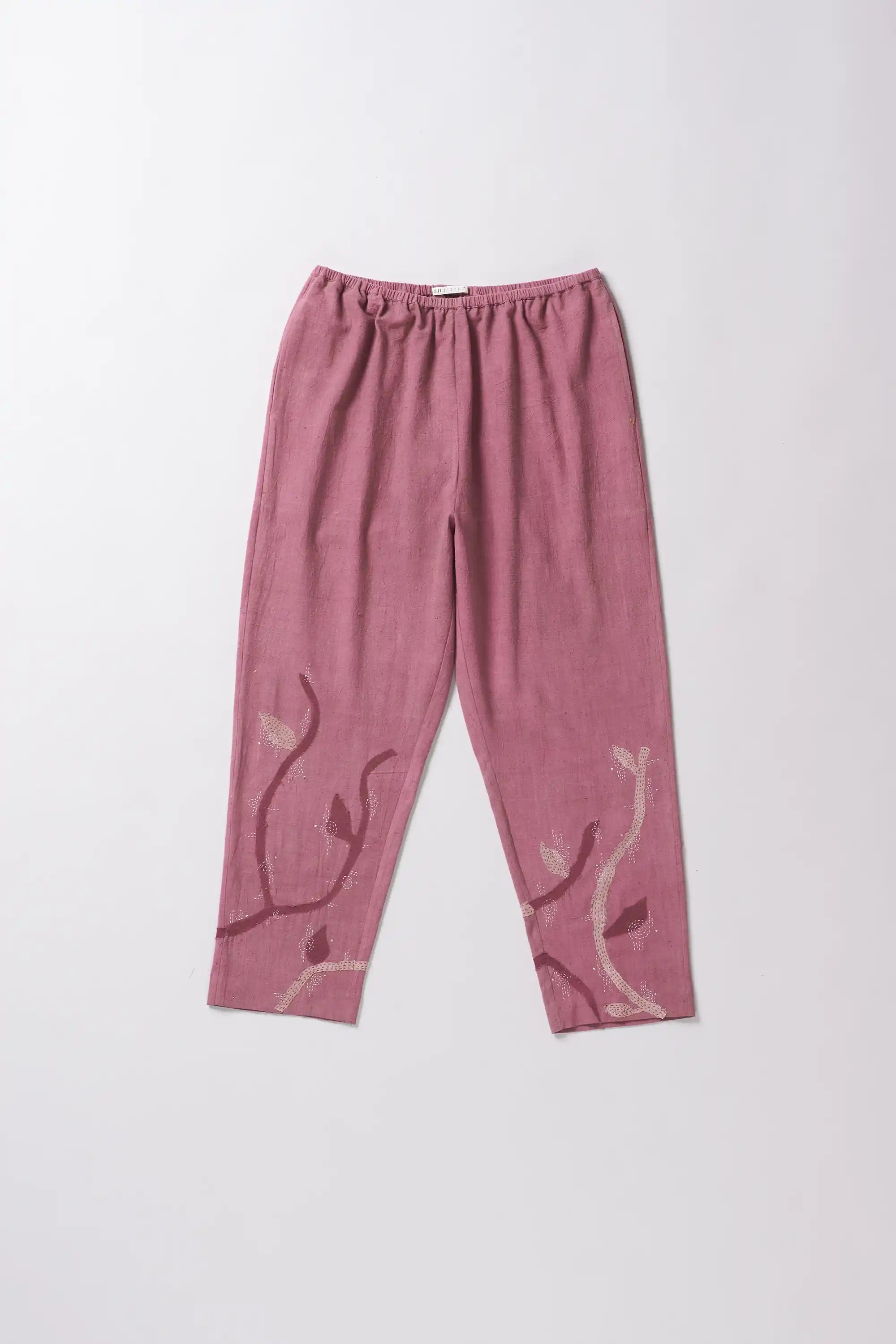 Cotton pant in fuchsia pink