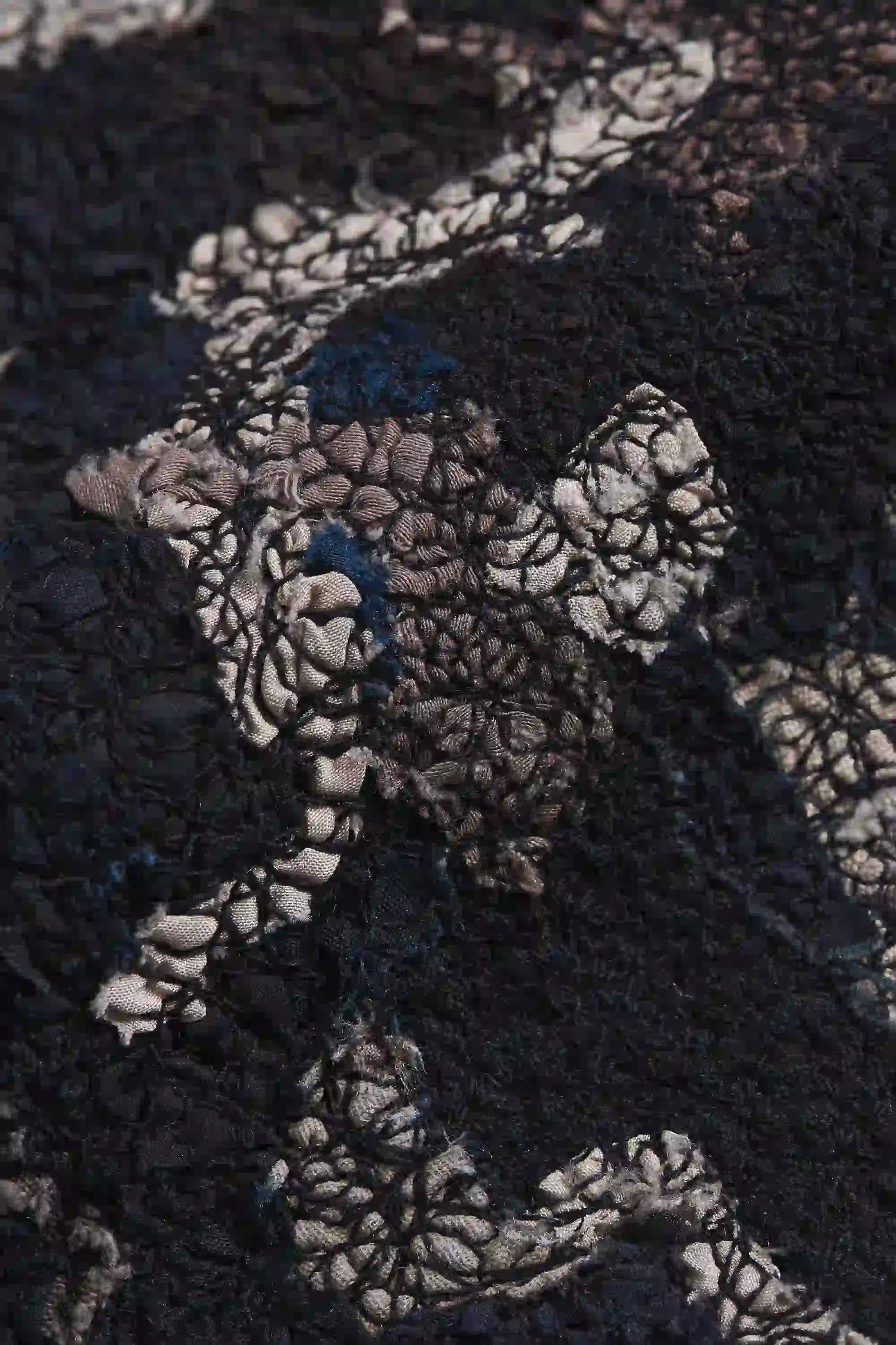 Patchwork Trucker Jacket in Charcoal