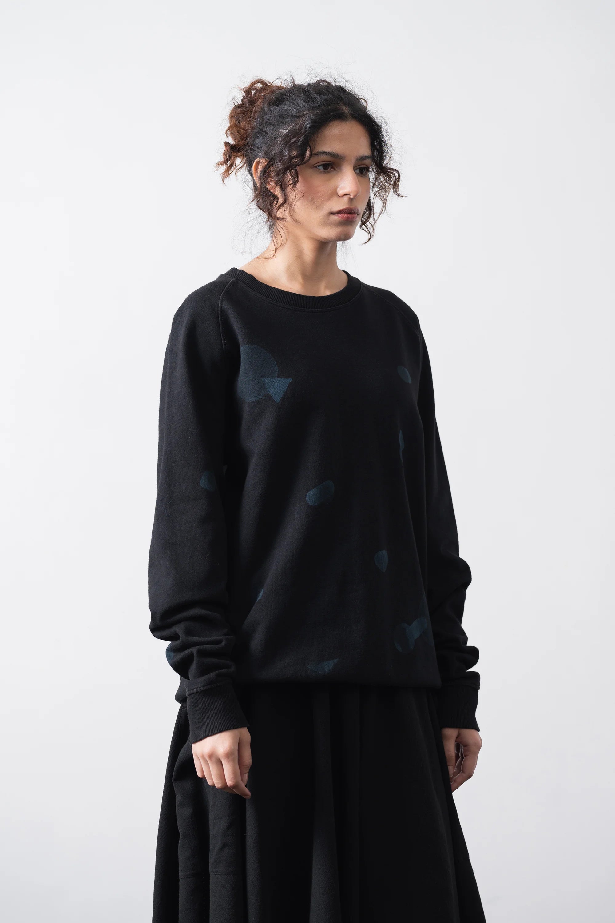 Cotton Sweatshirt in Black