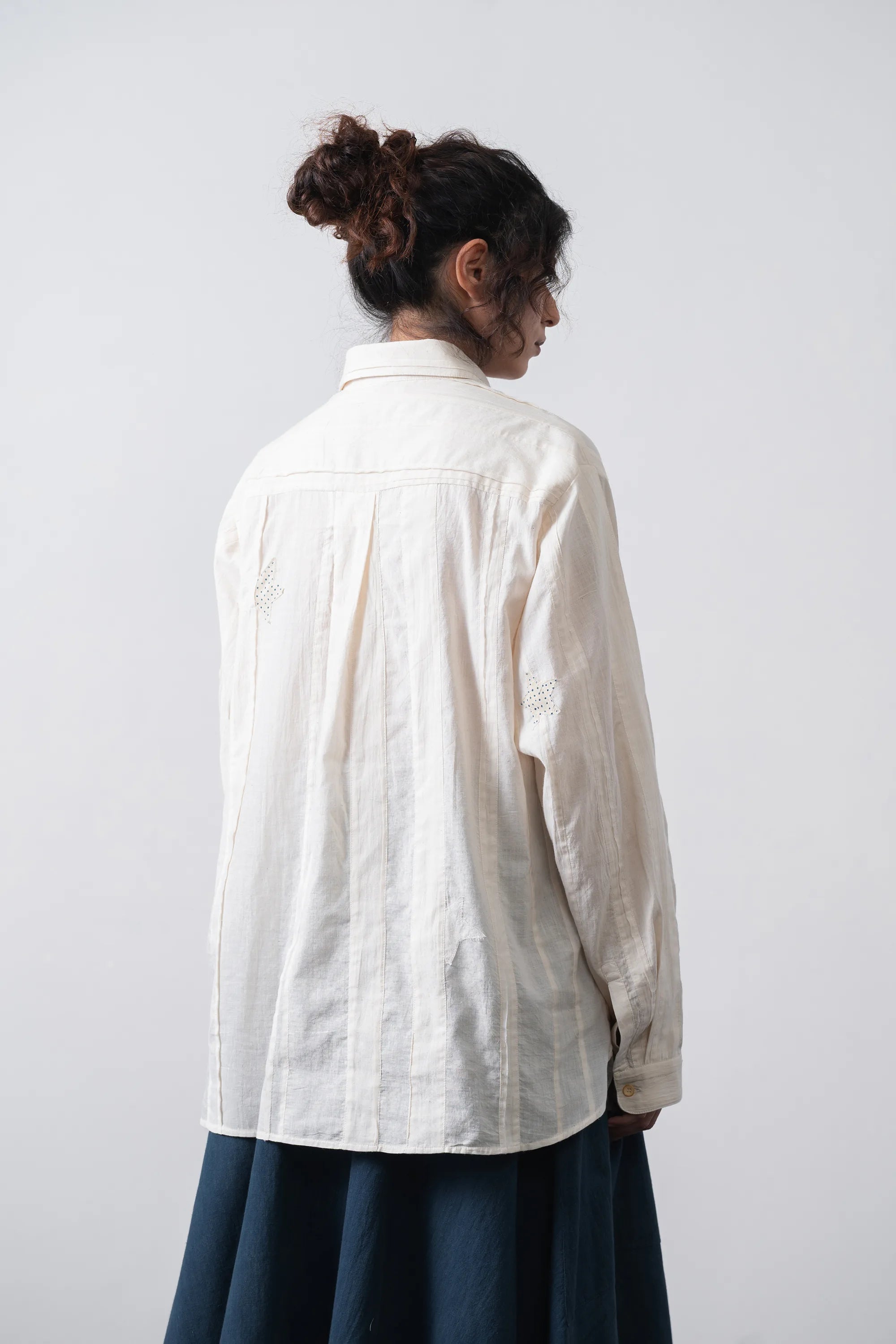 Ecru Relaxed Fit Mul Shirt