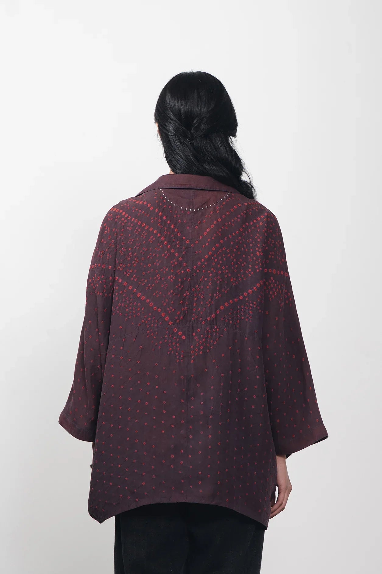 Unisex Silk Shirt with Bandhani