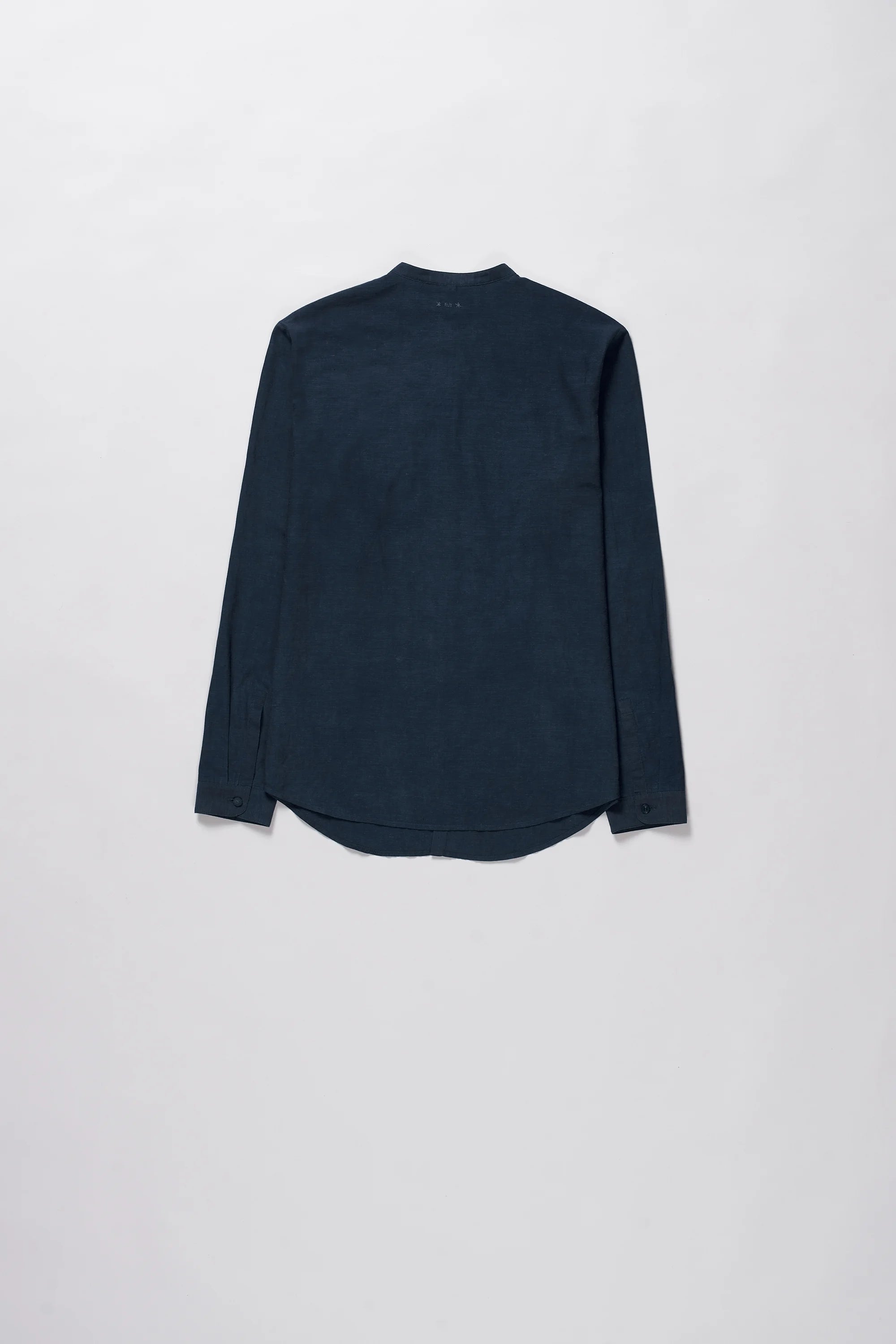 Band Collar Bandhani Shirt in Indigo