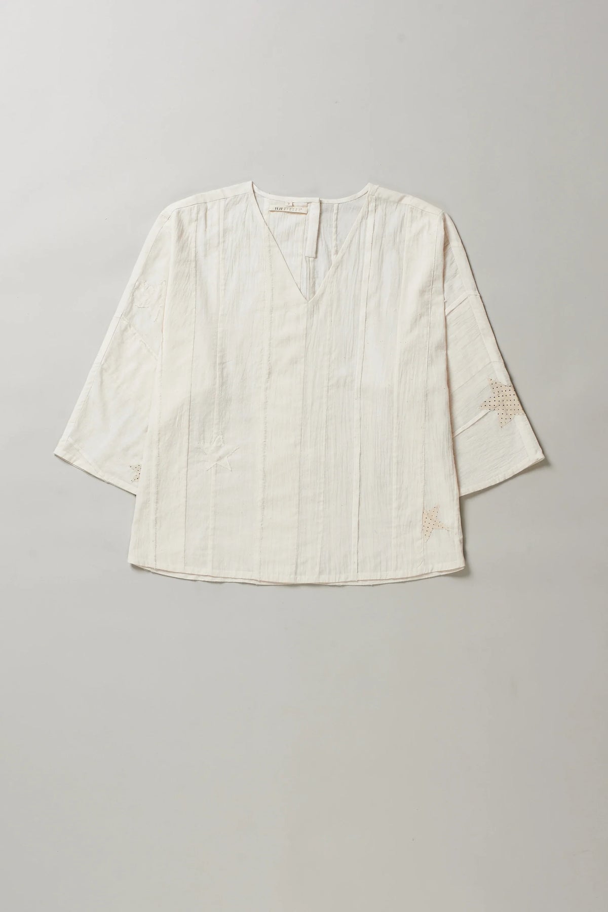 Ecru Pullover With Patchwork