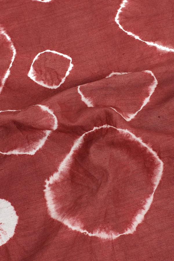 CRIMSON PINK GATHERED SUMMER TOP CRAFTED WITH ALL OVER SHIBORI