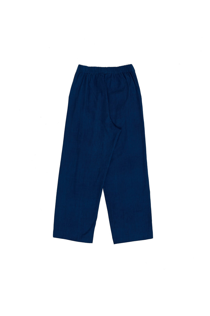 INDIGO UNISEX PLEATED STRAIGHT FIT PANTS