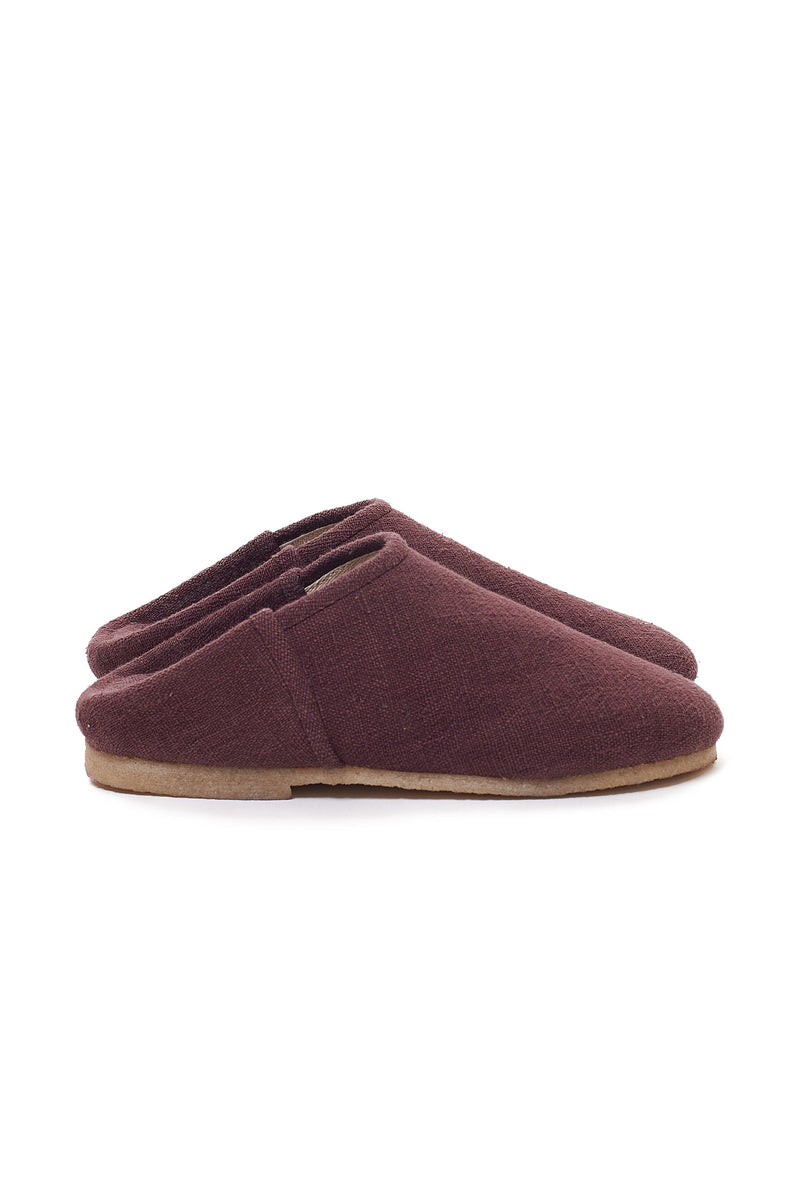 RAISIN PURPLE ORGANIC COTTON HAND-MADE SLIP ON