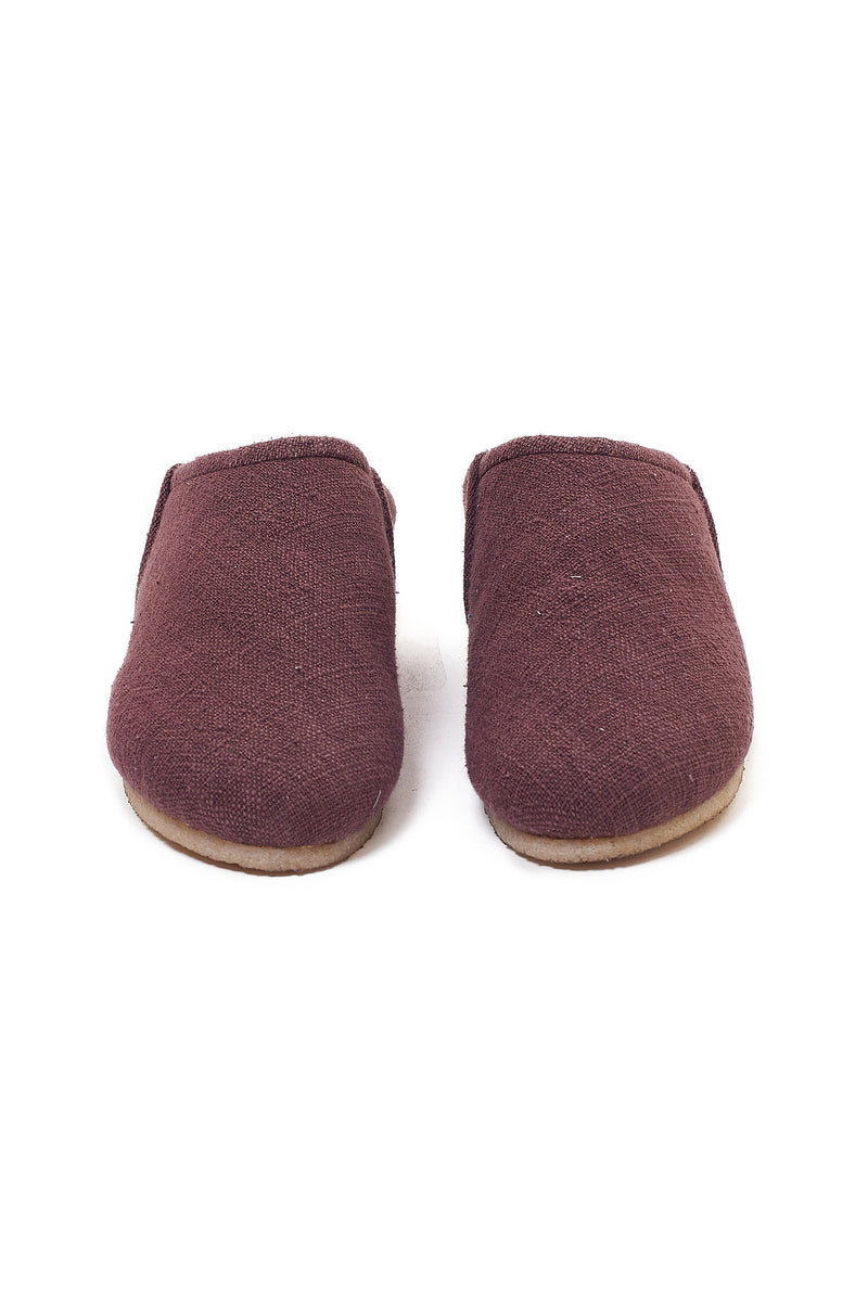 RAISIN PURPLE ORGANIC COTTON HAND-MADE SLIP ON