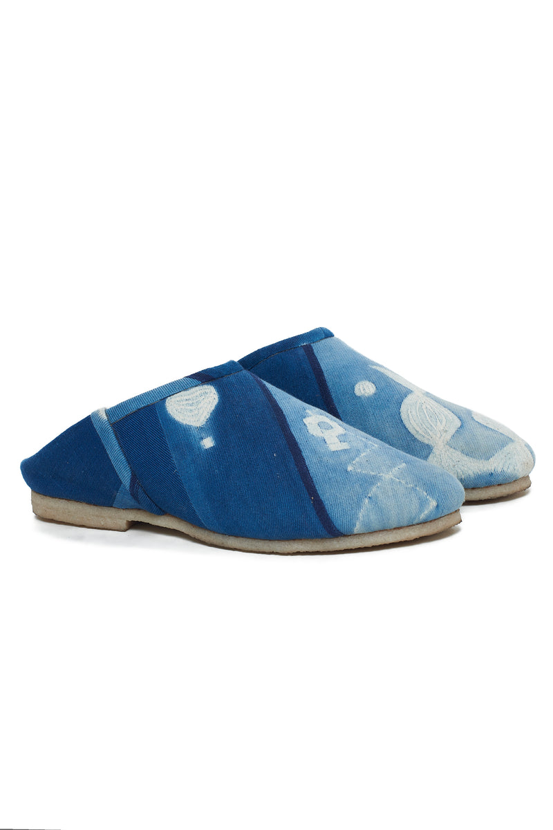 INDIGO PANELLED HANDMADE SLIP-ON