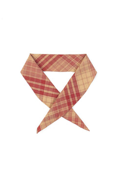 HAND-WOVEN PLAIDED BANDANA DYED IN NATURAL RED