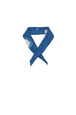 INDIGO SILK BANDANA CRAFTED WITH SHIBORI