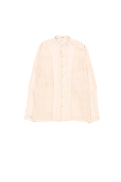 BAND COLLAR FREE-SPIRITED SHIRT IN INDIGENOUS RED COTTON