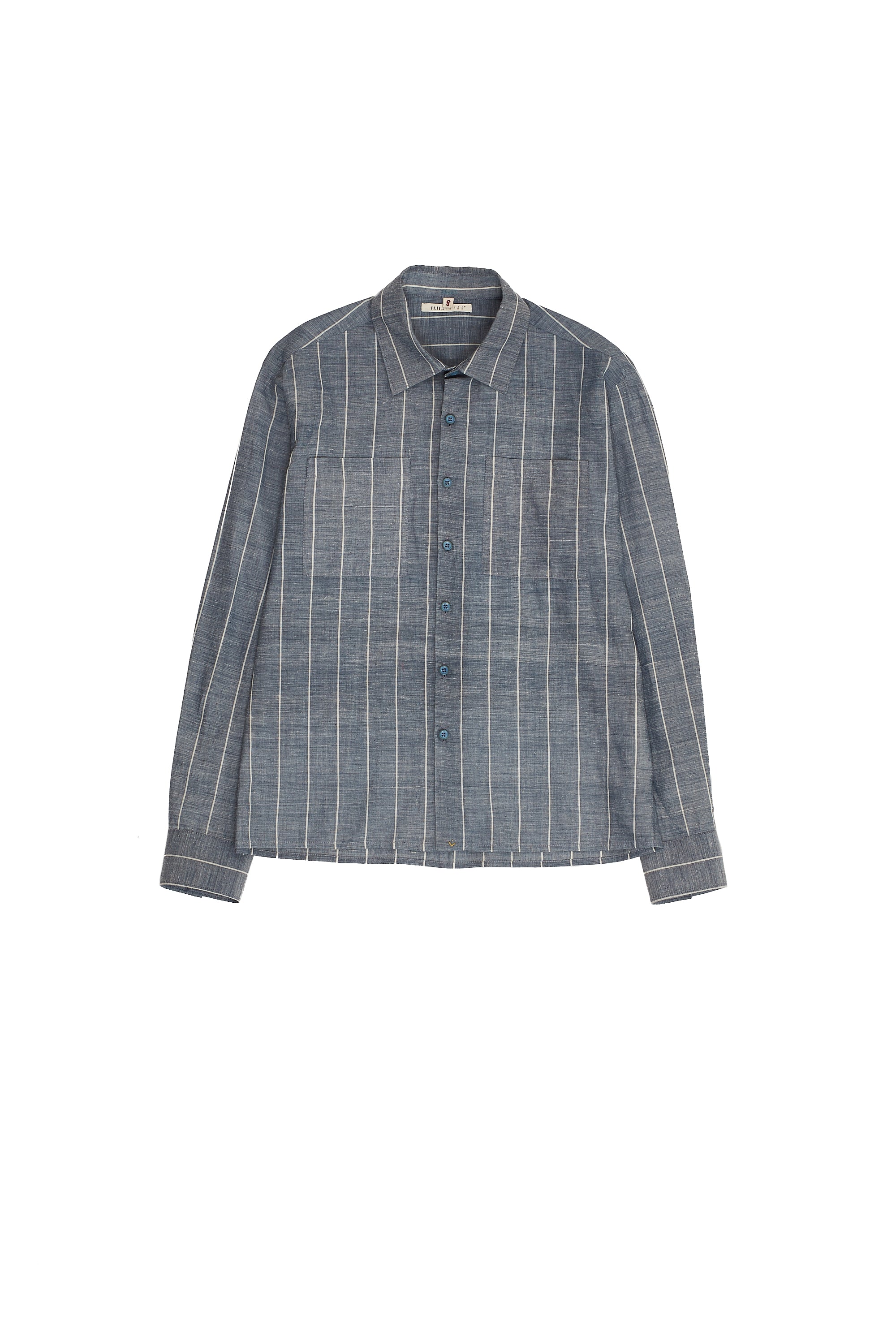 Indigo Comfort Fit Yarn Dyed Cotton Shirt