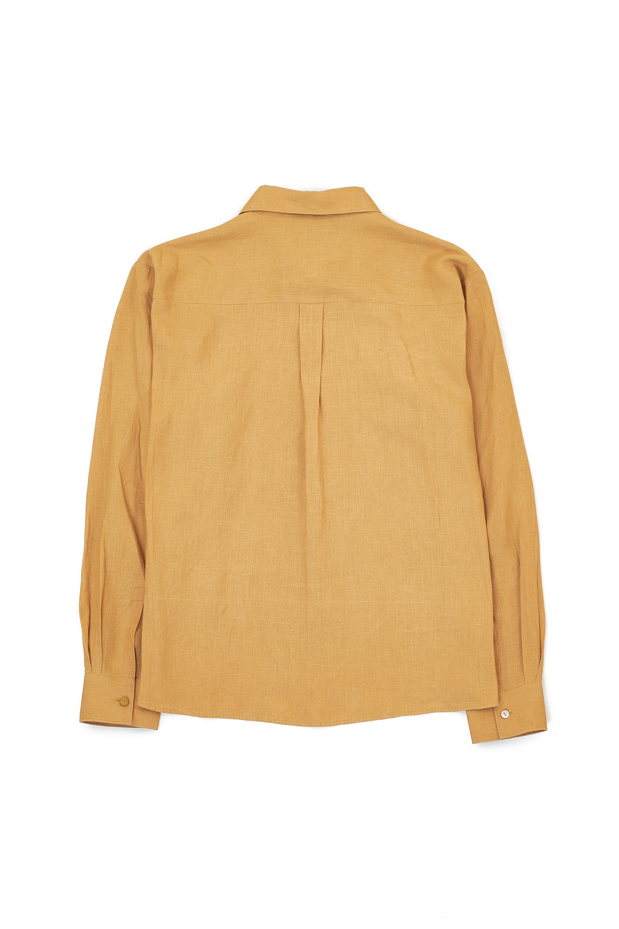 RELAXED FIT LINEN SHIRT IN MUSTARD YELLOW