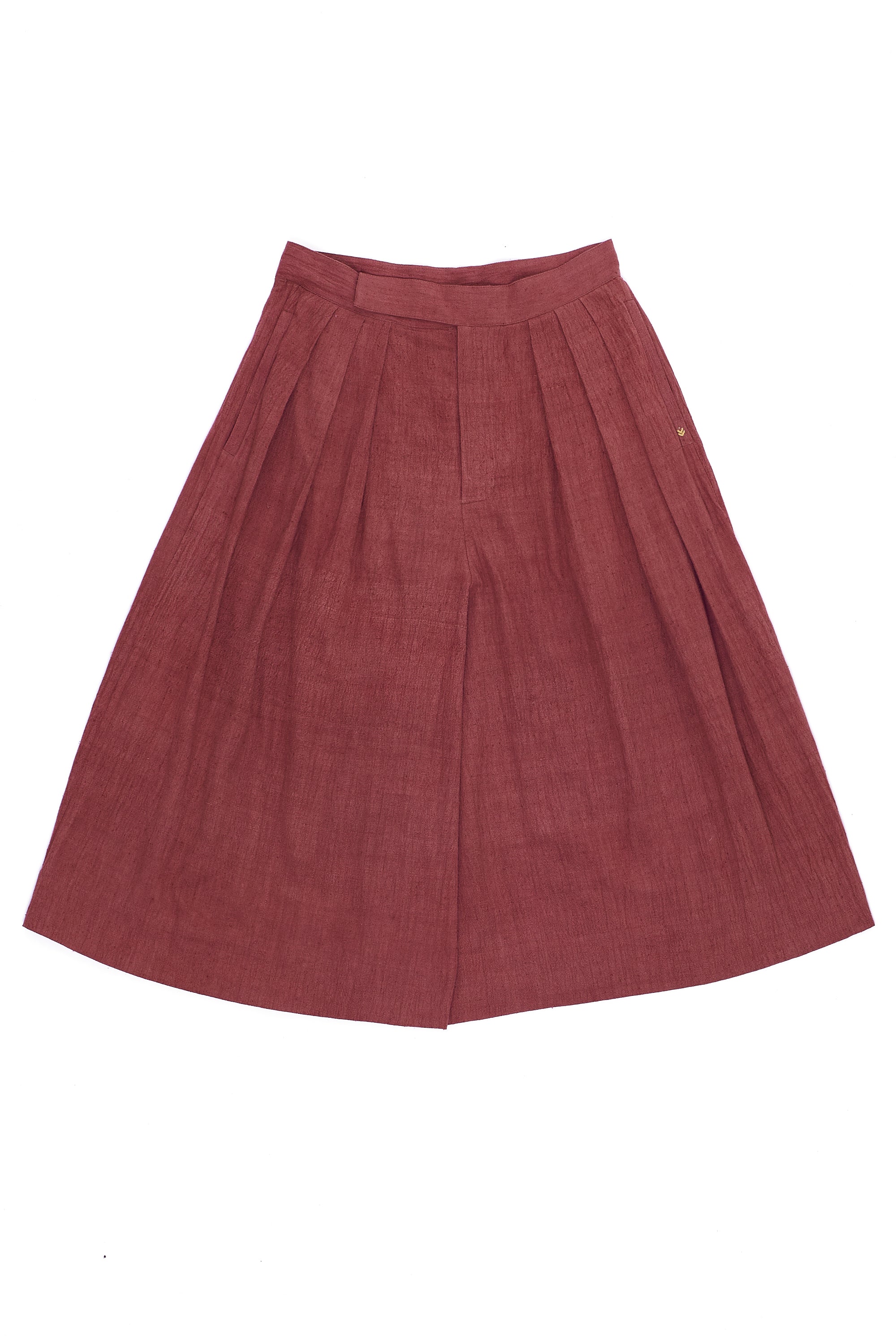 ROGUE PINK PLEATED CULOTTES IN ORGANIC COTTON