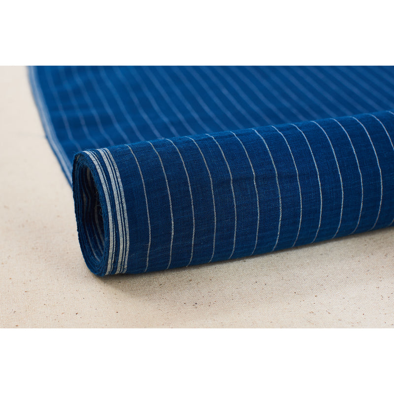 Natural Inidgo / Yarn-Dyed / Organic Cotton / Stripe Fabric