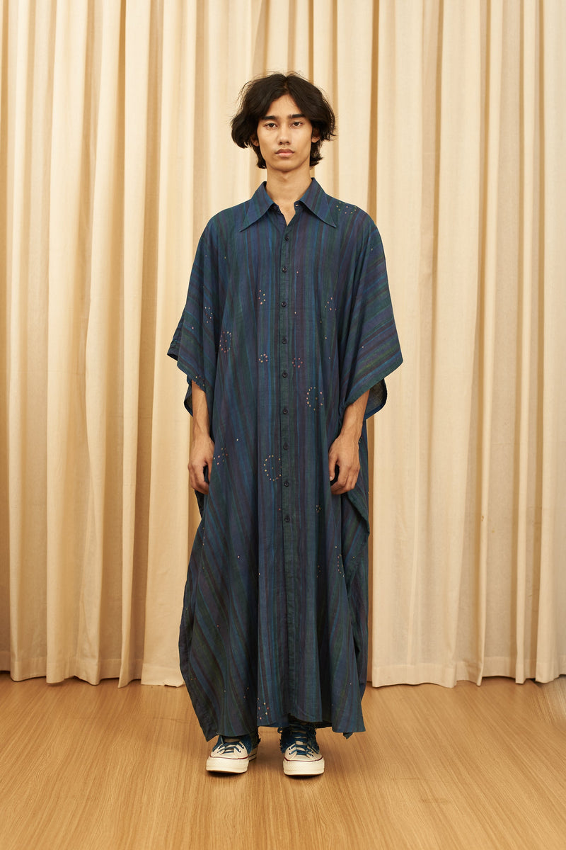 INDIGO STATEMENT BANDHANI KAFTAN DRESS
