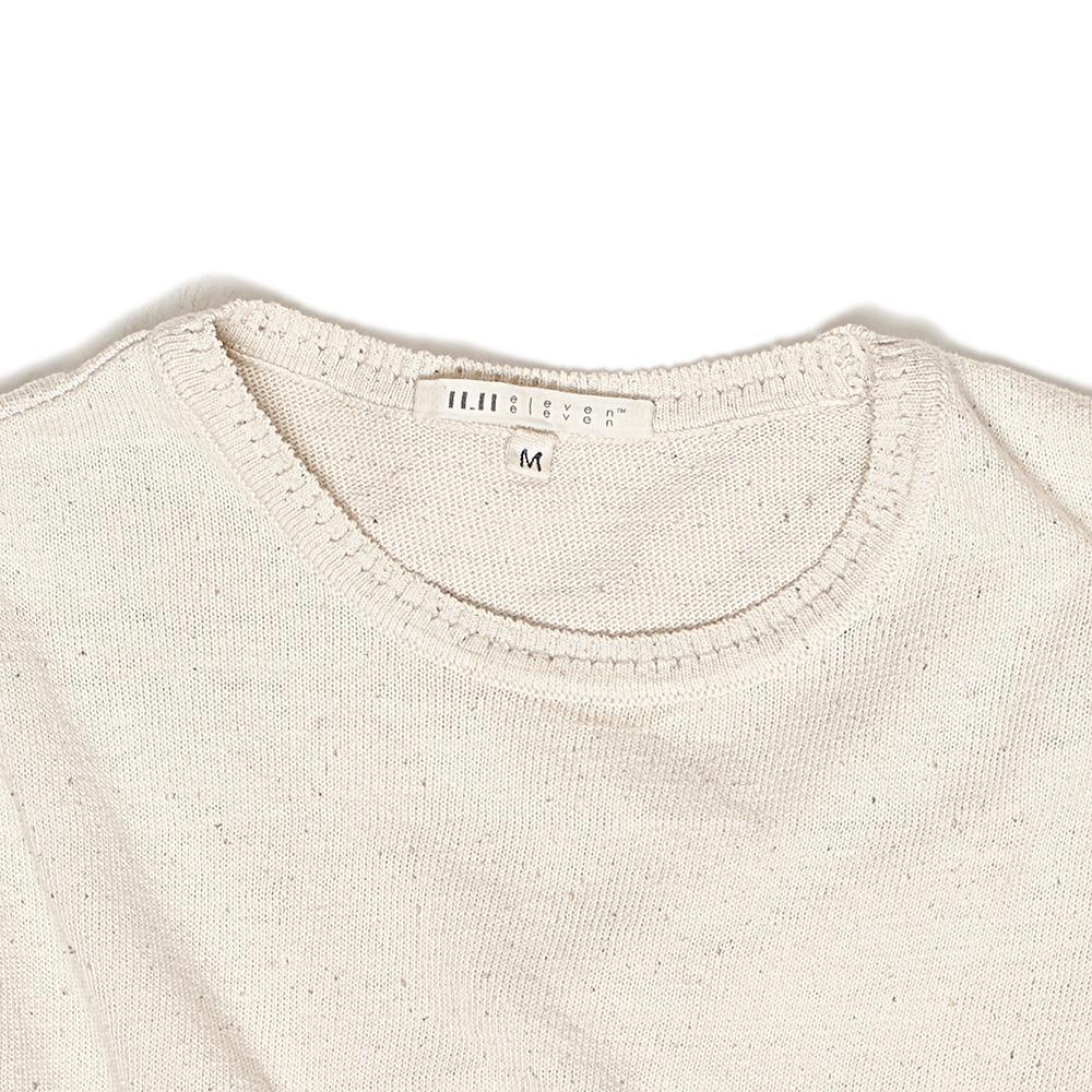 UNBLEACHED HANDSPUN KNIT HALF SLEEVE T-SHIRT