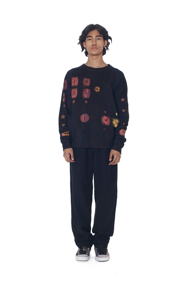 Multi-Coloured Shibori Organic Cotton Sweatshirt