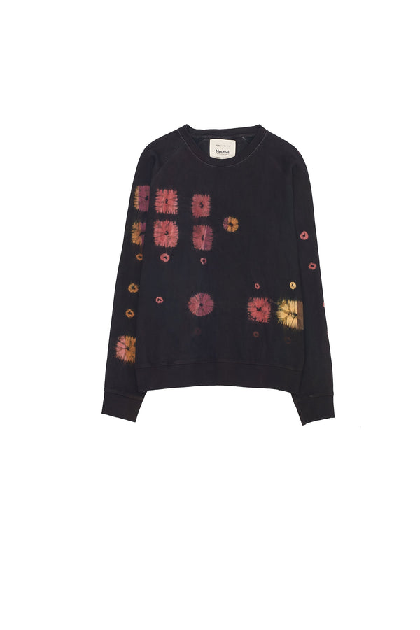 Multi-Coloured Shibori Organic Cotton Sweatshirt