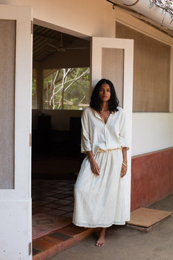ORGANIC COTTON GATHERED SKIRT