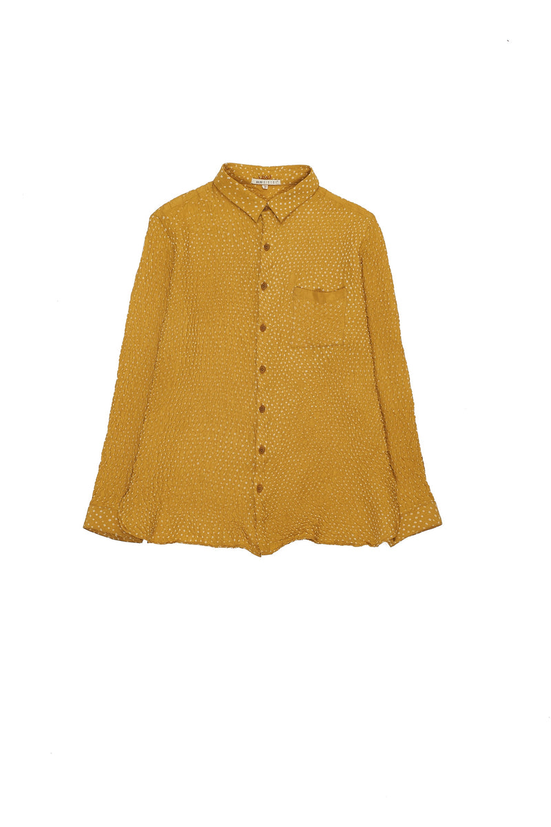 MANGO YELLOW BANDHANI RELAXED SHIRT