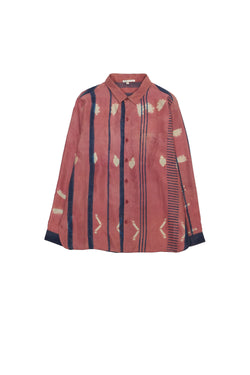 Chalk Pink Shibori Soft Silk Statement Shirt