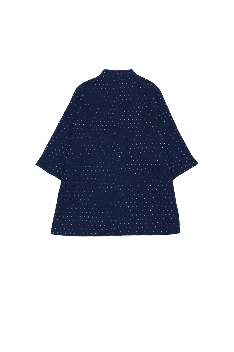 INDIGO RELAXED FIT ALL-OVER BANDHANI SHIRT