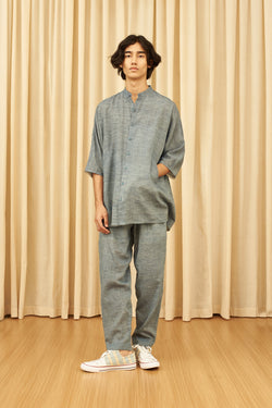 Chambray Comfort Fit Kimano Sleeves Shirt