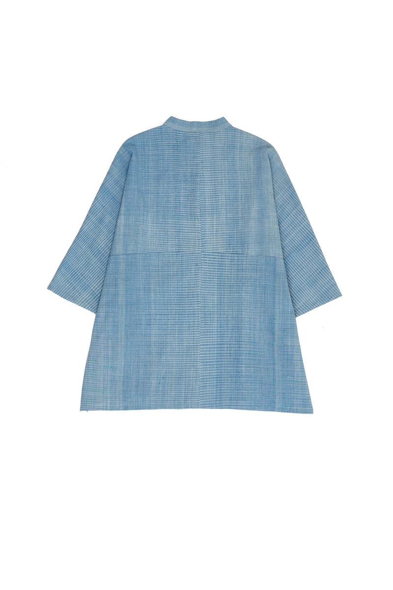 SHADES OF INDIGO CAPE SLEEVES SHIRT