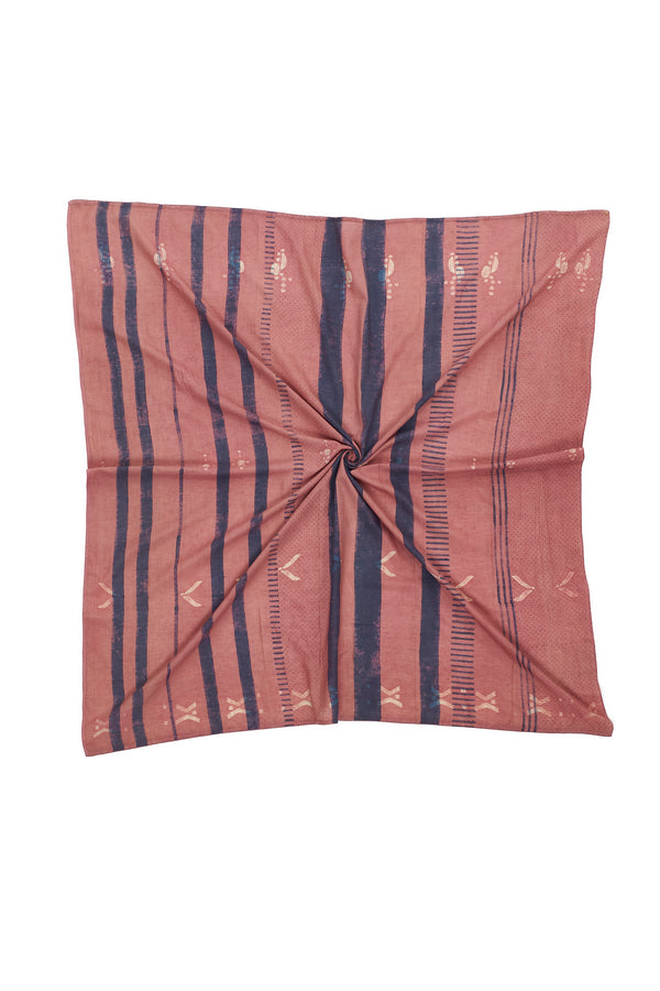 CHALK PINK BLOCK PRINT & SHIBORI SILK SCARF