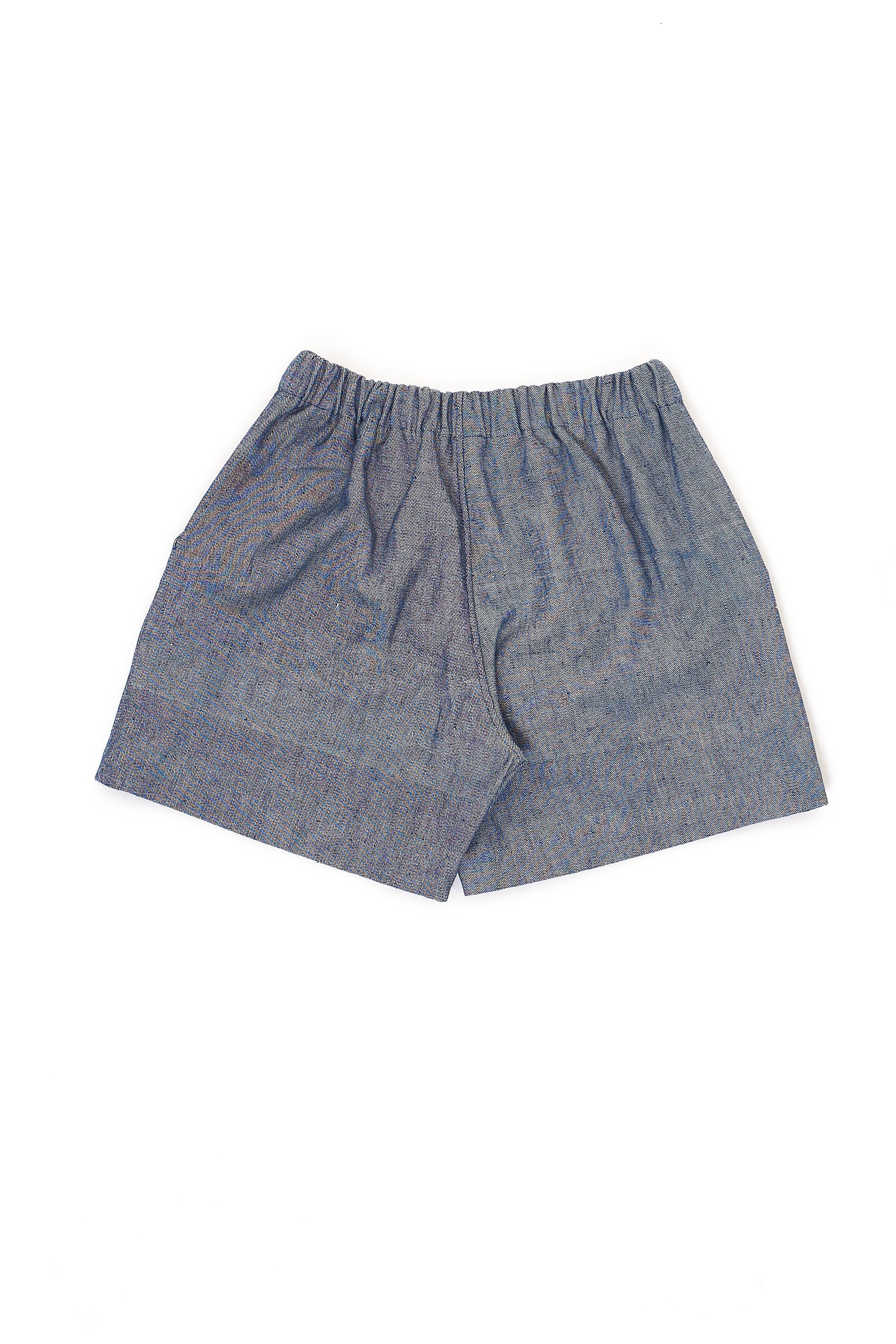 HANDSPUN DENIM INDIGO SHORTS