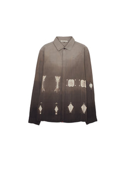 Charcoal Ombre Dyed Shibori Cotton Shirt