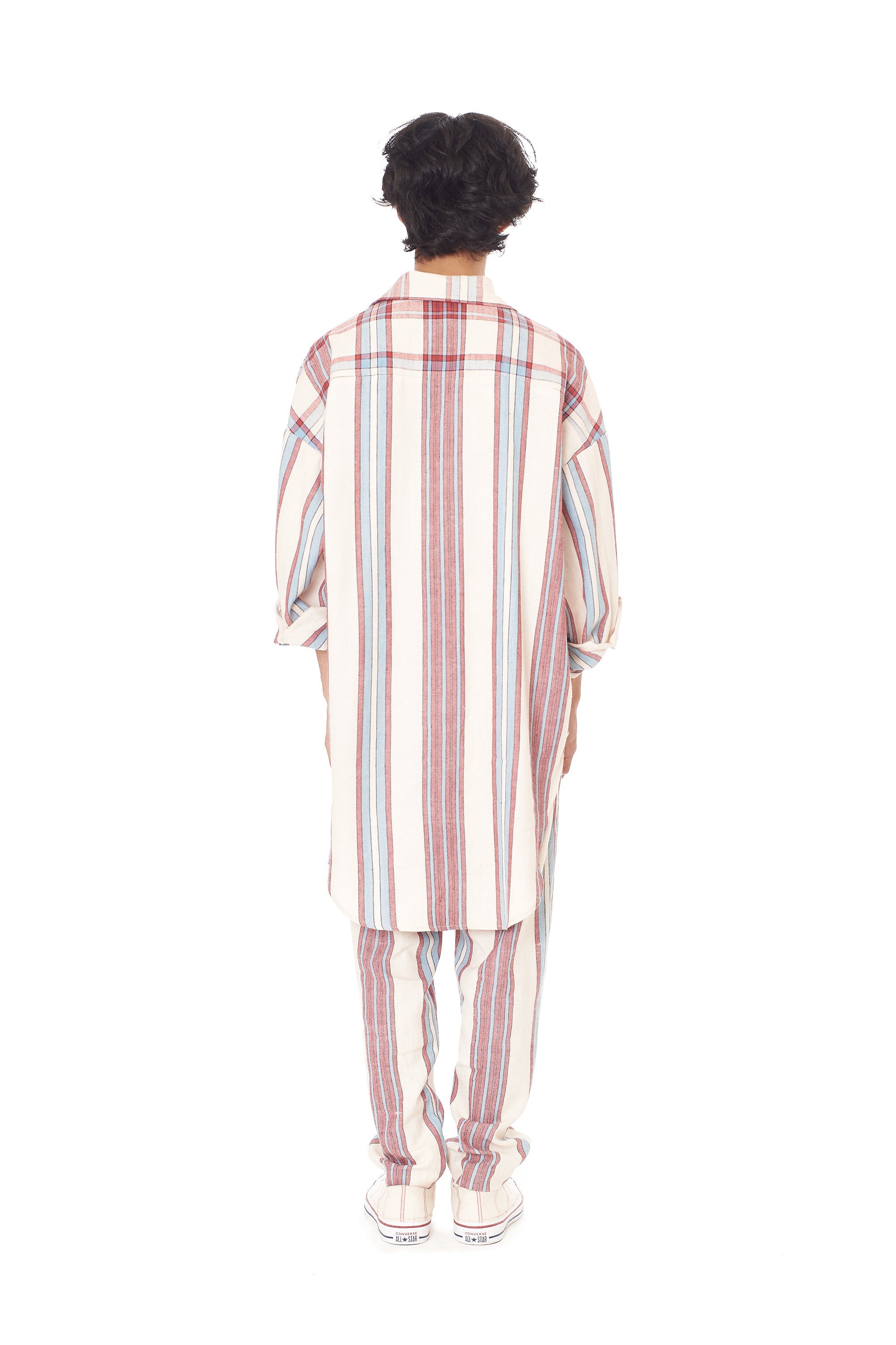 Multi-Colour Yarn Dyed Weft Stripes Oversized Shirt