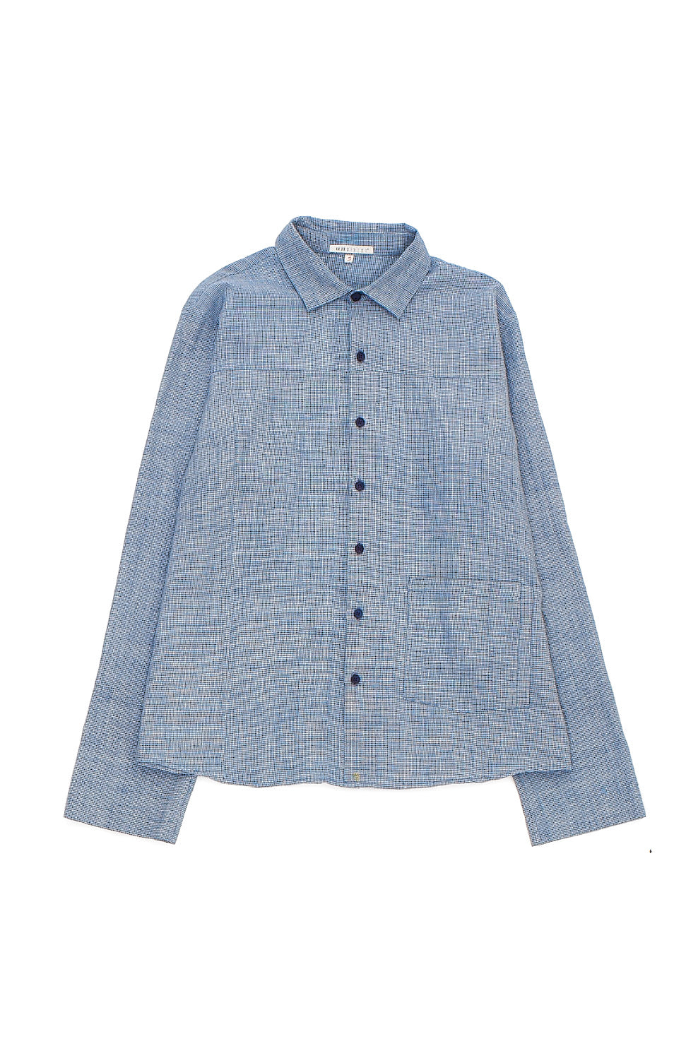INDIGO WORKER SHIRT IN ORGANIC COTTON YARN DYED CHECKS