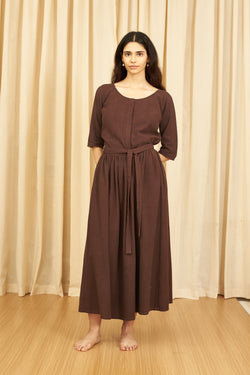 Burnt Umber Full Length Flared Skirt