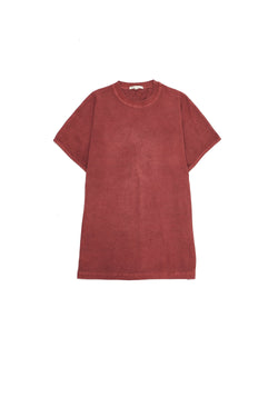 ROGUE PINK ORGANIC COTTON RELAXED FIT KNITTED T-SHIRT WITH HAND EMBROIDERED DETAILS