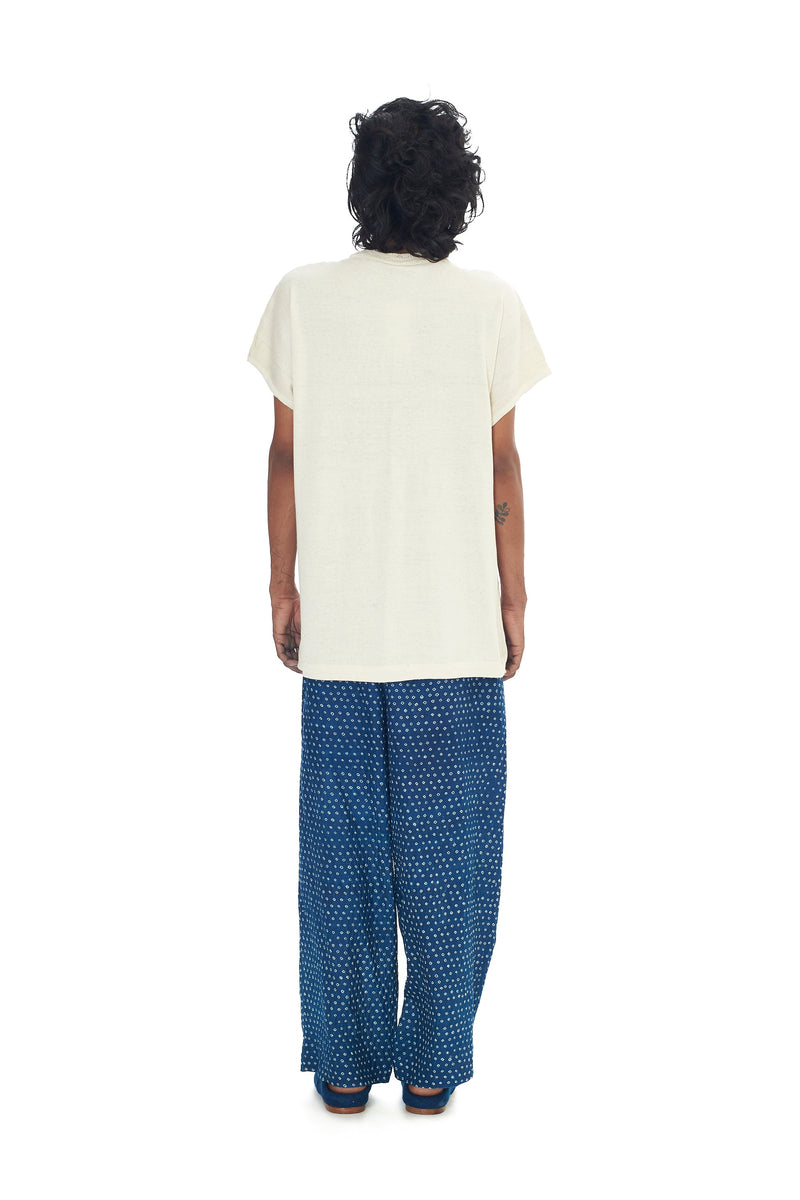 UNDYED COTTON RELAXED FIT KNITTED T-SHIRT