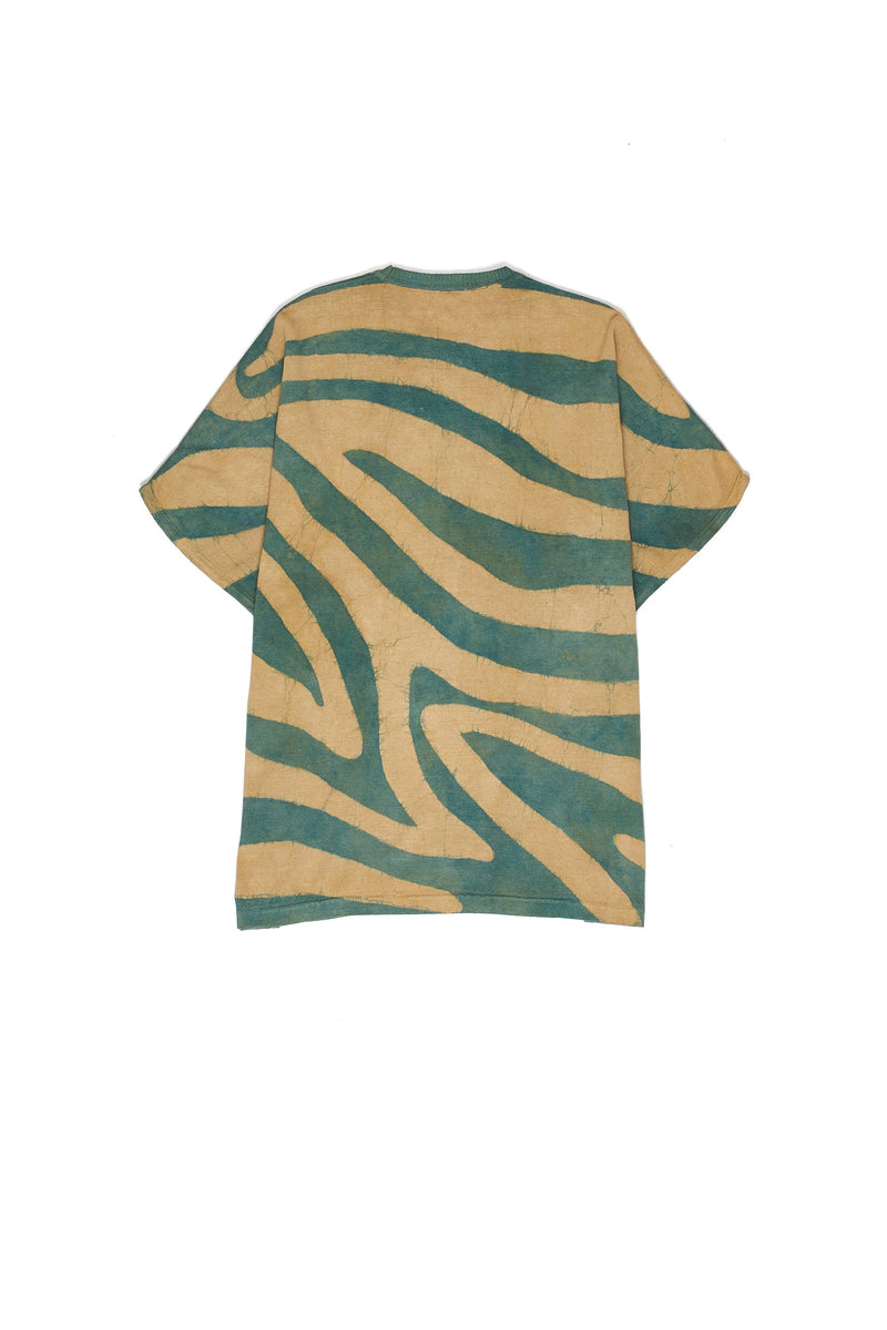 Natural Green Hand Painted Relaxed Fit T Shirt