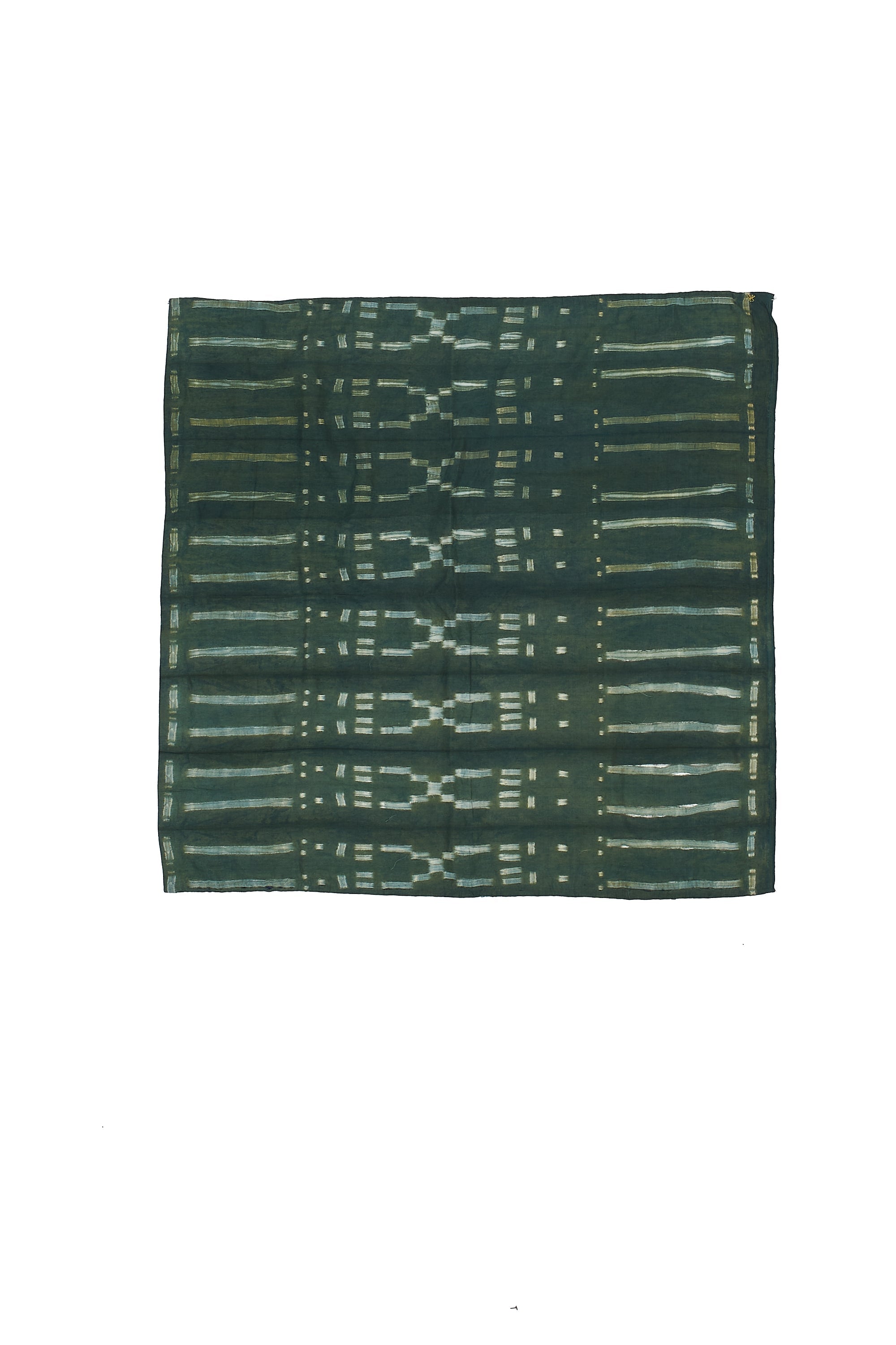 BOTTLE GREEN SOFT SILK SHIBORI SCARF