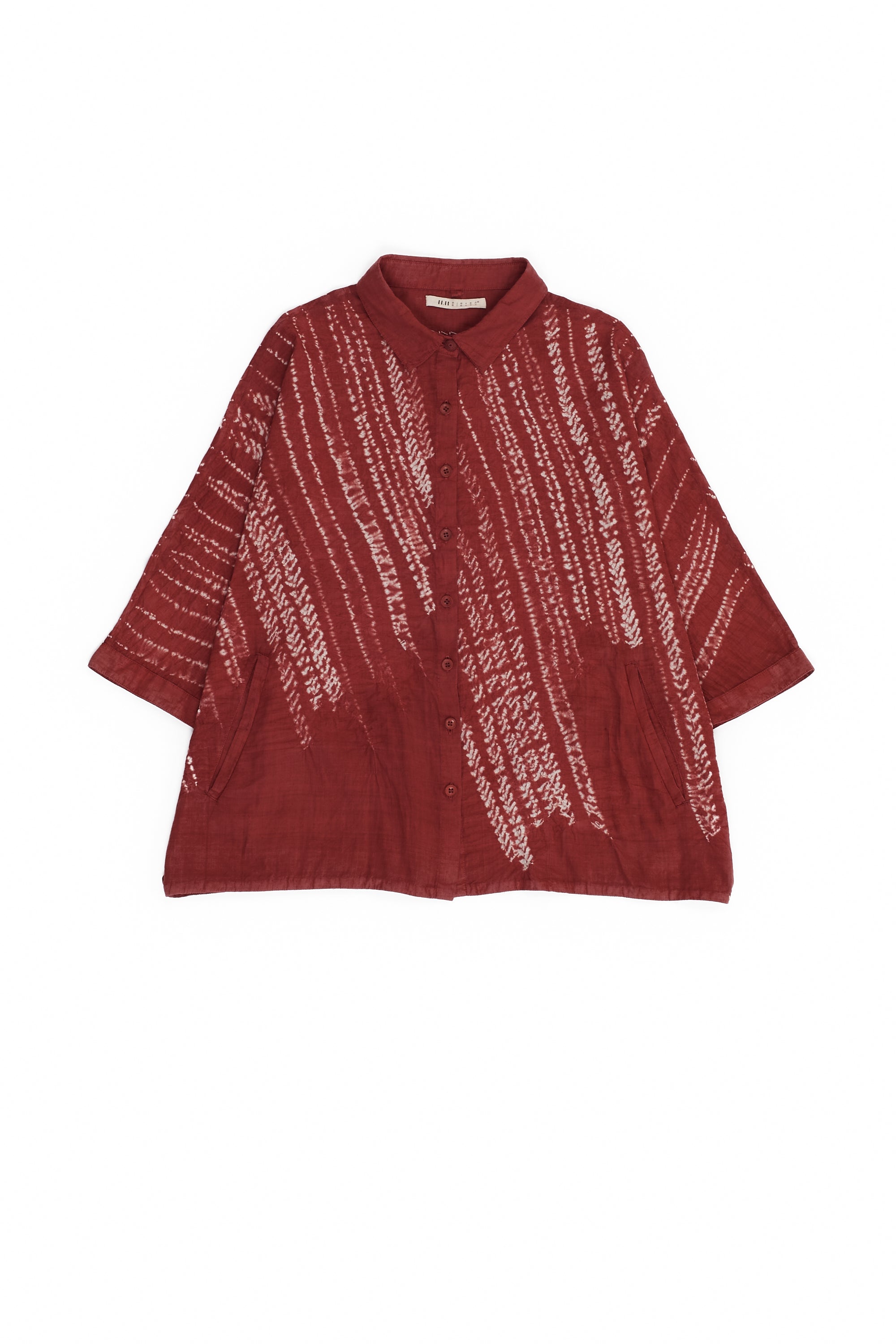 CRIMSON PINK SHIBORI COTTON SHIRT