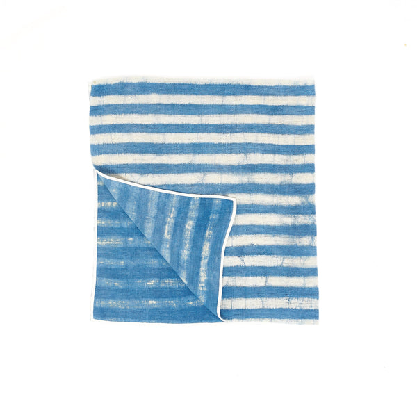 Indigo Stripe Towel Handspun Organic Cotton