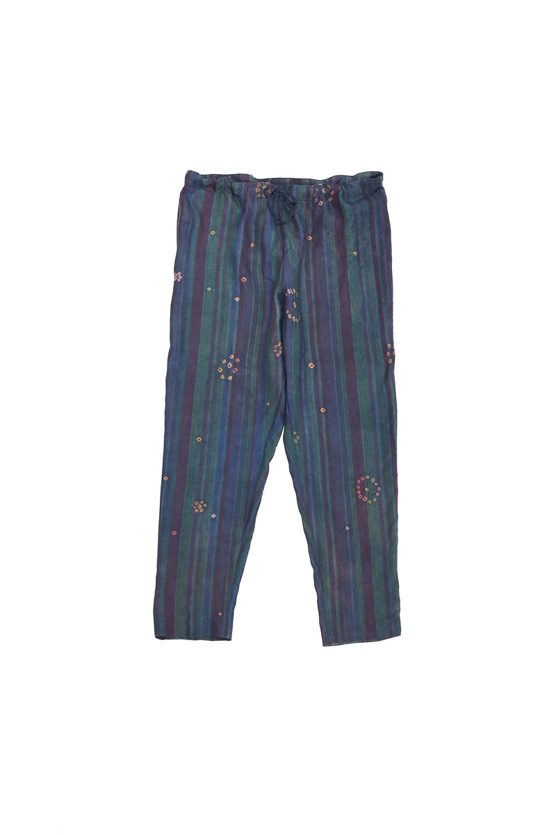 Indigo Multicolored Bandhani Silk String Pants