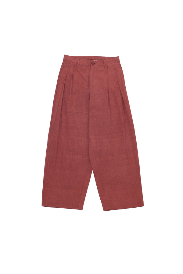 ROGUE PINK PLEATED COTTON TROUSERS