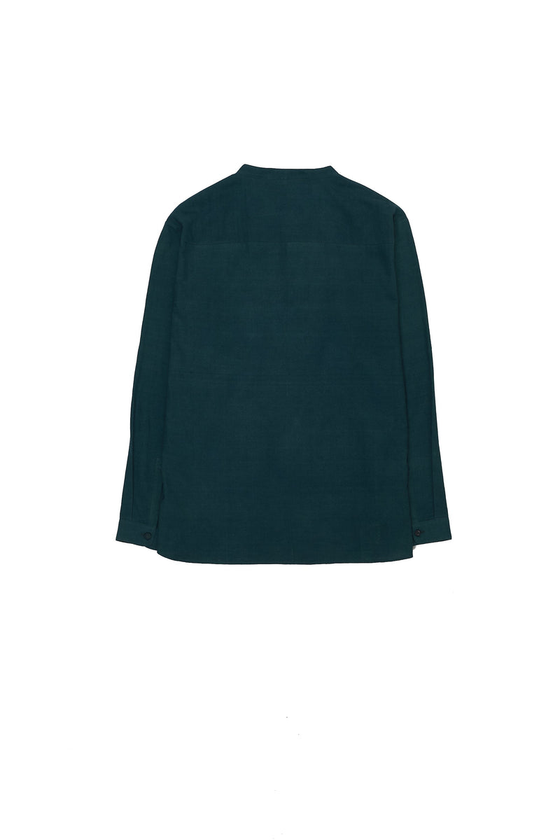 BOTTLE GREEN SOLID FINE COTTON TOP