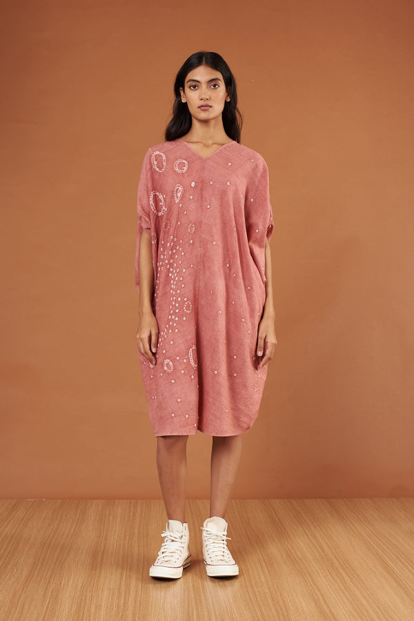 Chalk Pink Cotton Shibori Dress