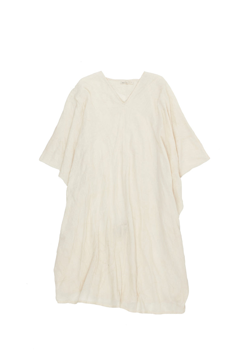 OFFWHITE ORNATE KANTHA DRESS