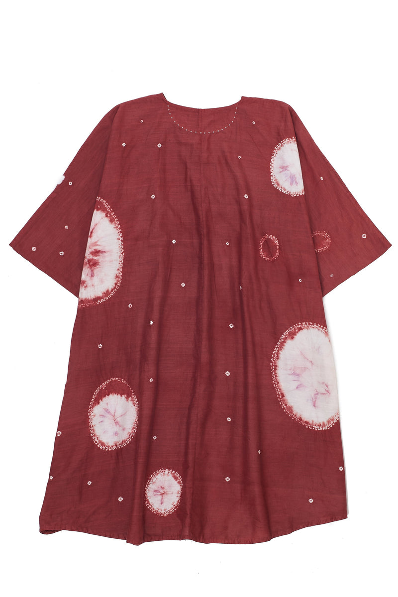 Crimson Pink Drape Dress Crafted With All Over Shibori