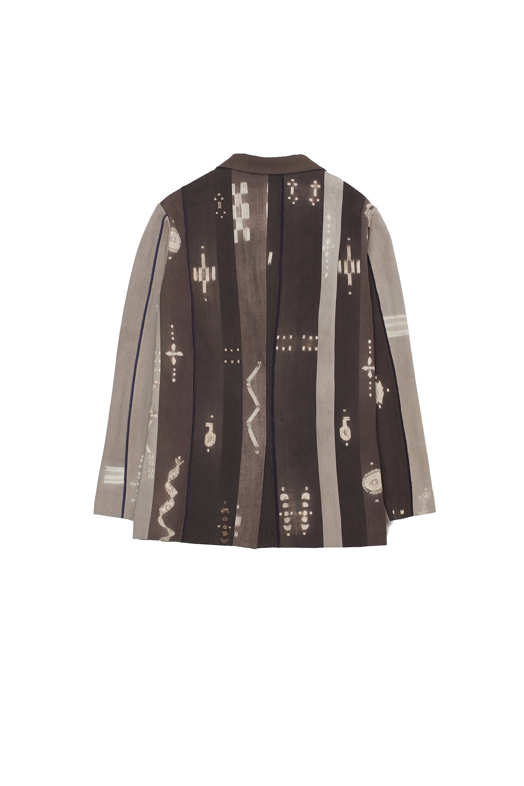 CHARCOAL PANELLED SHIBORI HANDSPUN SELVEDGE DENIM JACKET